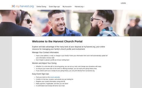 the Harvest Church Portal - Harvest.org