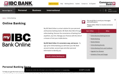 Online Banking Center | Personal, Business and ... - IBC Bank