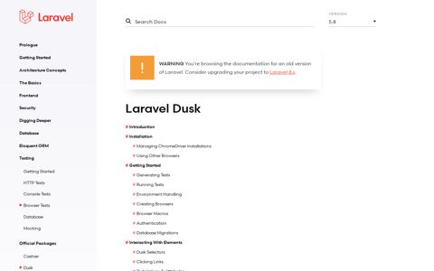 Laravel Dusk - Laravel - The PHP Framework For Web Artisans