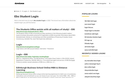 Ebs Student Login ❤️ One Click Access - iLoveLogin