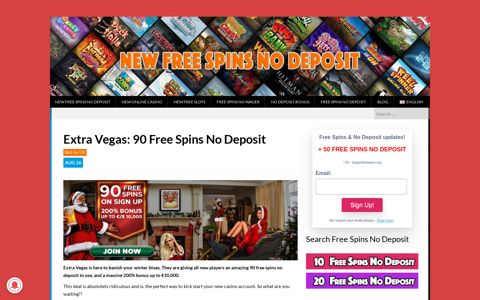 Extra Vegas: 90 Free Spins No Deposit