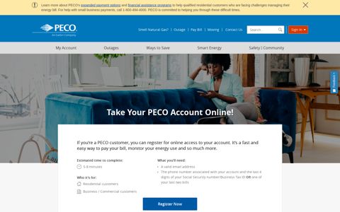 UserRegistrationLanding | PECO - An Exelon Company