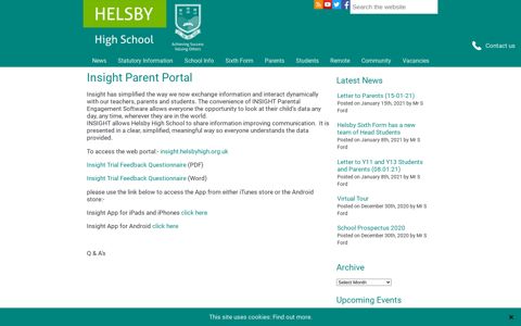 Insight Parent Portal - Helsby High School