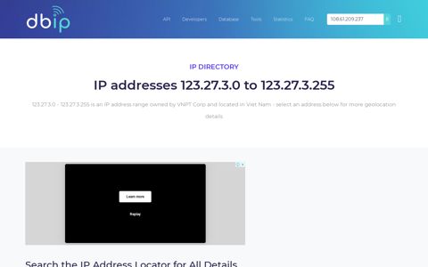 123.27.3 vnpt.vn - Viet Nam - VNPT Corp - Search IP addresses