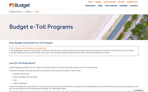 Rental Car Tolls (How to Pay at Toll Roads) | Budget Rent a Car