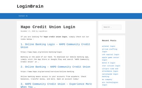 Hapo Credit Union Online Banking Login - Hapo Community ...
