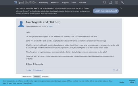 Lauchagents and plist help | Jamf Nation