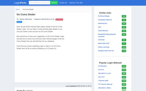 Login Ge Coms Dealer or Register New Account - LoginPorts