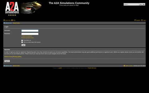 The A2A Simulations Community - User Control Panel - Login