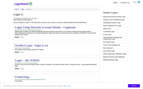 Login 1c Login Using Network Account Details - Cognizant ...