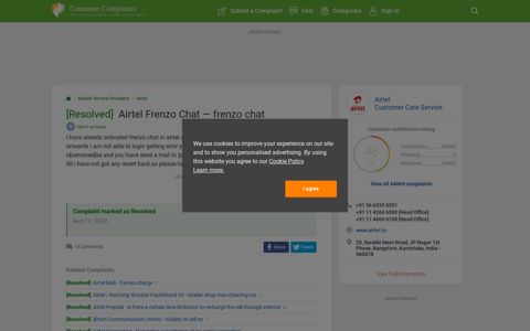 [Resolved] Airtel Frenzo Chat — frenzo chat