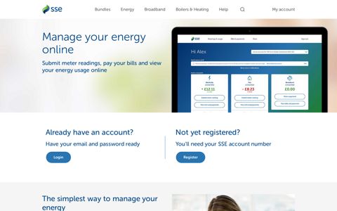 Manage your energy online - Login - SSE