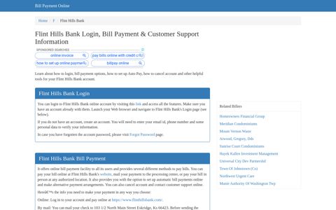 Flint Hills Bank Login, Bill Payment & Customer Support ...