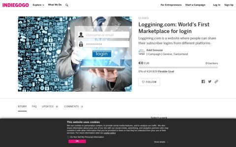 Loggining.com: World's First Marketplace for login | Indiegogo