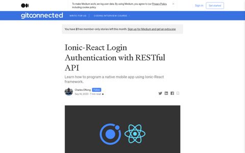 Ionic-React Login Authentication with RESTful API | by ...