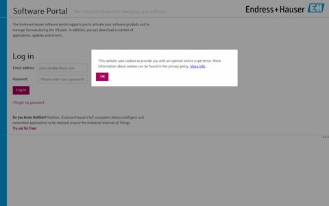 Endress+Hauser software portal