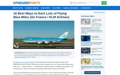 16 Best Ways to Earn Air France / KLM Flying Blue Miles [2020]