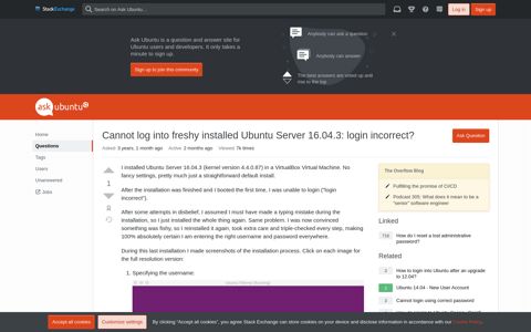 Cannot log into freshy installed Ubuntu Server 16.04.3: login ...