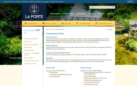 Transparency Portal | City of La Porte, IN - Official Website