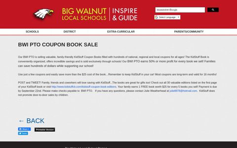 bwi pto coupon book sale - Big Walnut Local School District News ...