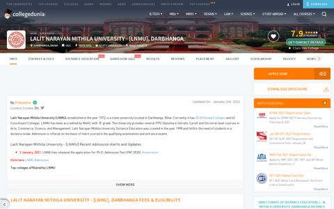 Lalit Narayan Mithila University - [LNMU], Darbhanga