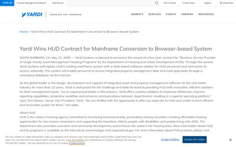 Yardi Wins HUD Contract for Mainframe Conversion to ...