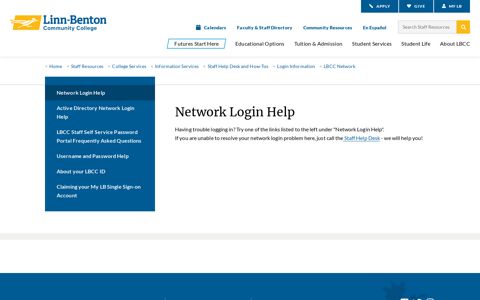Network Login Help | LBCC - Linn-Benton Community College