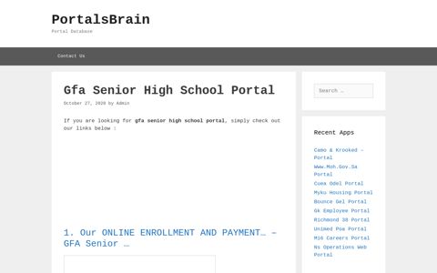 Gfa Senior High School Portal - PortalsBrain - Portal Database