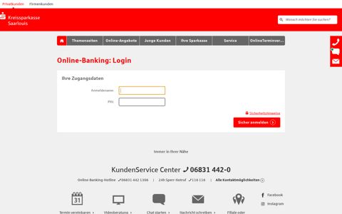 Online-Banking: Login - Kreissparkasse Saarlouis