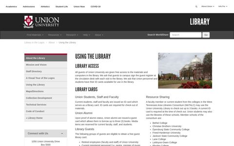 Using the Library | About | Library in the Logos | Union ...
