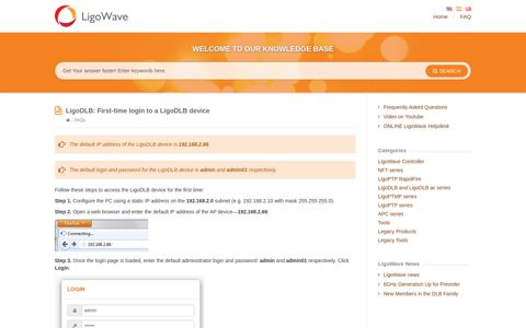 LigoDLB: First-time login to a LigoDLB device - LigoWave ...
