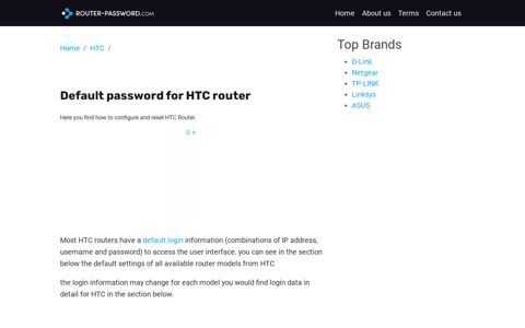 HTC Default Password & Reset Instructions - router-password