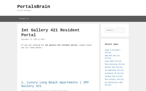Imt Gallery 421 Resident Portal - PortalsBrain - Portal Database