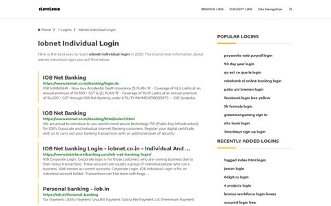 Iobnet Individual Login ❤️ One Click Access - iLoveLogin