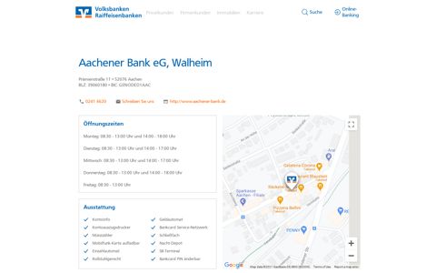 Aachener Bank eG, Walheim,Prämienstraße 11 - Volksbank ...