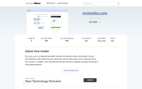 Myinsider.com website. Island View Insider.