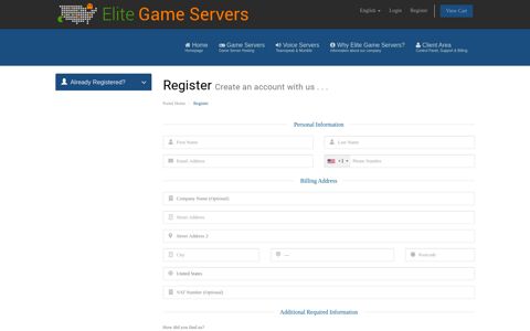 Register - Elite Game Servers