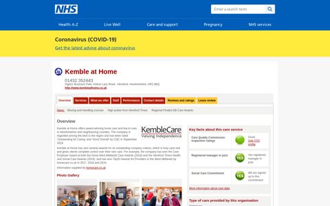 Overview - Kemble at Home - NHS