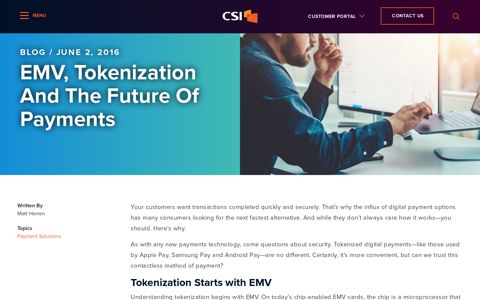 EMV, Tokenization and the Future of Payments | CSI
