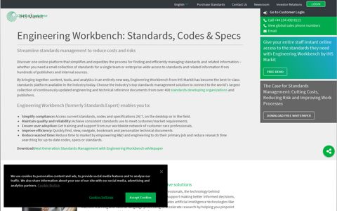 Engineering Workbench: Standards, Codes & Specs | IHS Markit