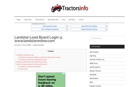 Landstar Load Board Login @ www.landstaronline.com