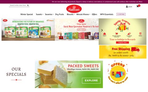 Haldirams Online - Buy Sweets, Namkeen, Snacks, Dry-fruits ...