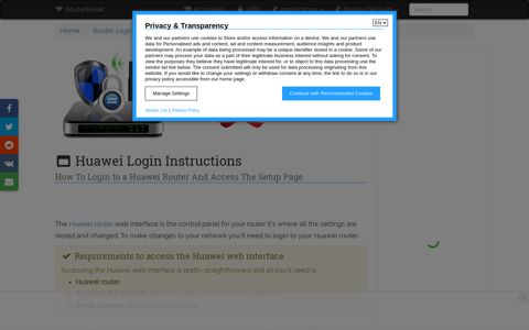 How To Login to a Huawei Router And Access The Setup Page