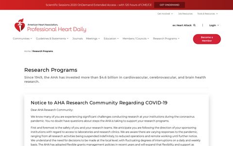 Research Programs - Professional Heart Daily | American ...