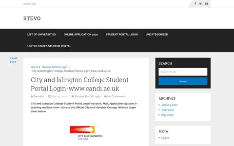 City and Islington College Student Portal Login-www.candi.ac ...