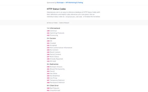 HTTP Status Codes — httpstatuses.com