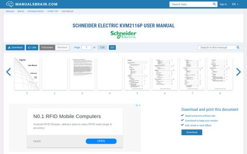Schneider Electric KVM2116P User Manual - Page 1 of 134 ...
