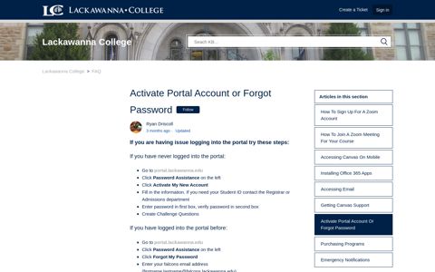 Activate Portal Account or Forgot Password – Lackawanna ...