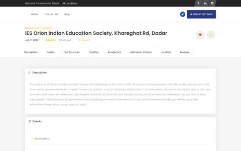 IES Orion Indian Education Society, Khareghat Rd, Dadar ...