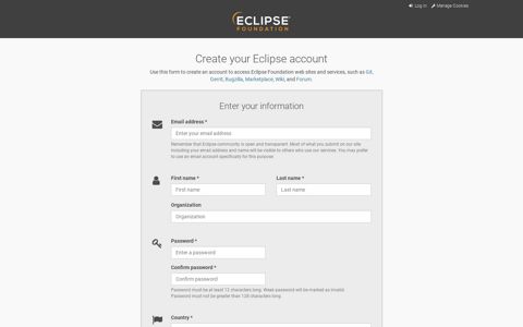 Create your Eclipse account | Eclipse - The Eclipse ...